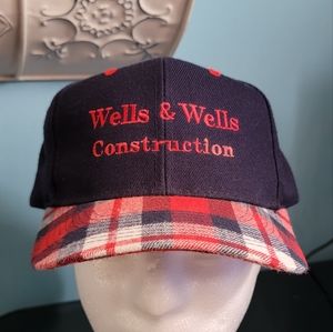 Wells & Wells Construction Blue & Wool Mix Plaid Ball Cap By Otto Snapback